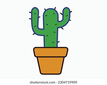 Cartoon-Kaktus. Vektorset aus hellem Kakteen und Aloe. bunte, helle Kakteen, einzeln auf weißem Hintergrund.