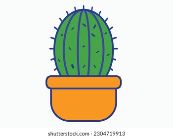 Cartoon cactus. Vector set of bright cacti and aloe. Colored, bright cacti flowers isolated on white background.