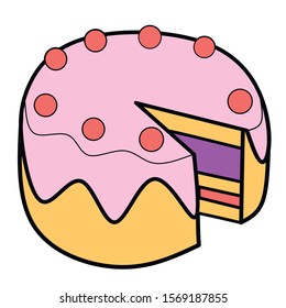 cartoon cake doodle simple illustration isolated