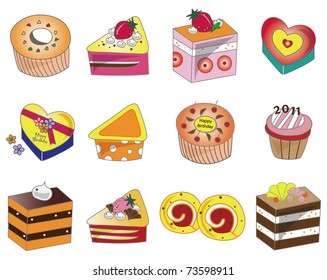 cartoon cake icon