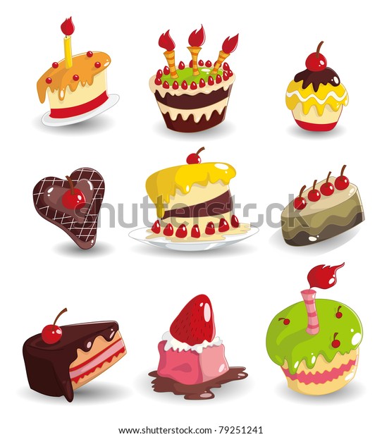 Cartoon Cake Icon Stock Vector (Royalty Free) 79251241