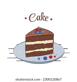 Cartoon Cake Icon Vector Design.