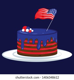 Cartoon cake for USA Independence Day 