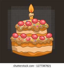 cartoon cake vector illustration