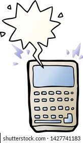 calculadora de dibujos animados con burbuja de voz en un estilo de gradiente suave