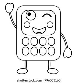 cartoon calculators kawaii school character