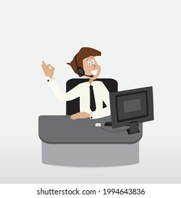 cartoon call center solving problem