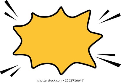 Cartoon Call out, Blank Comic Explosion Speech Bubble  in yellow – Pop Art Style Vector Illustration, perfect for pop art designs, comic books, advertising, and attention-grabbing banners. 