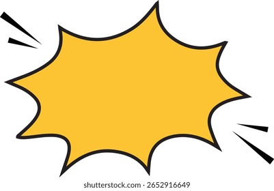 Cartoon Call out, Blank Comic Explosion Speech Bubble  in yellow – Pop Art Style Vector Illustration, perfect for pop art designs, comic books, advertising, and attention-grabbing banners. 