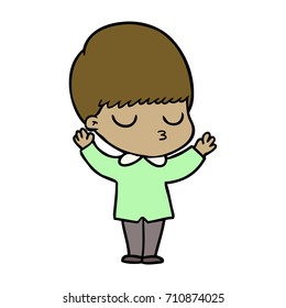 cartoon calm boy