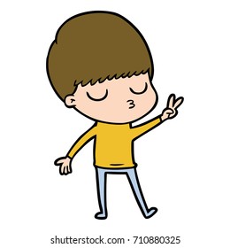cartoon calm boy