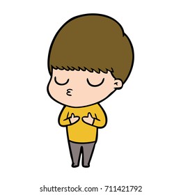 niño tranquilo de caricatura