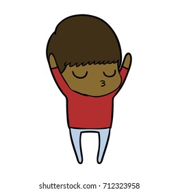niño tranquilo de caricatura