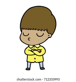 cartoon calm boy