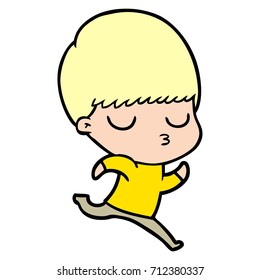 cartoon calm boy