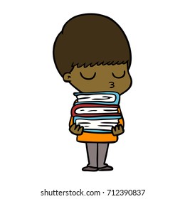 cartoon calm boy