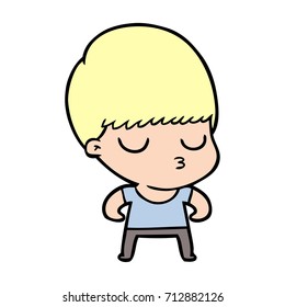 cartoon calm boy