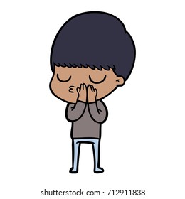 cartoon calm boy