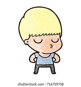 cartoon calm boy