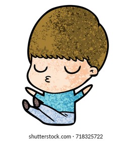 niño tranquilo de caricatura