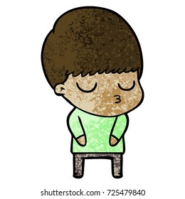 niño tranquilo de caricatura