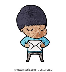 cartoon calm boy