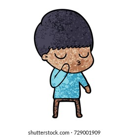 cartoon calm boy