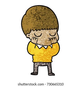 niño tranquilo de caricatura