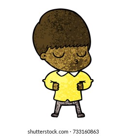 niño tranquilo de caricatura
