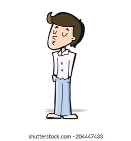 hombre tranquilo de caricatura