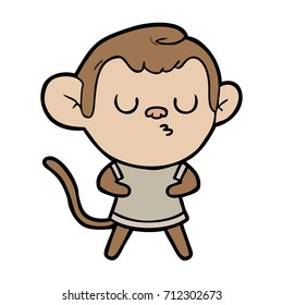 cartoon calm monkey