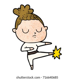 cartoon calm woman