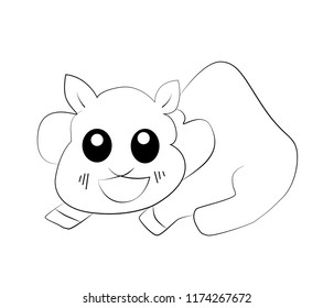 cartoon camel in flat style on white background