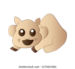 cartoon camel in flat style on white background