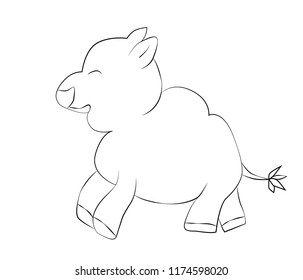 cartoon camel in flat style on white background