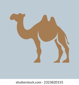 cartoon camel in flat style on white background