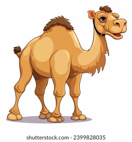 A Cartoon Camel Isolated on White