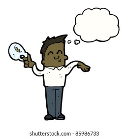 cartoon camp man with teacup