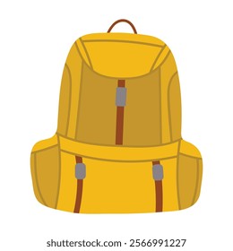 Cartoon camping backpack isolated on white background