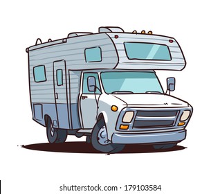 cartoon camping truck