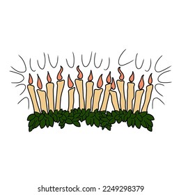 cartoon candle hand draw vector