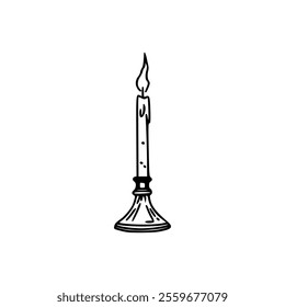 Cartoon candle light icon illustration