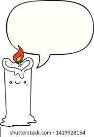 cartoon candle with speech bubble