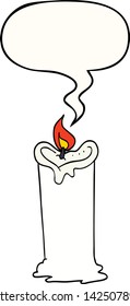 cartoon candle with speech bubble