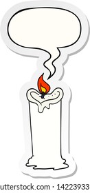 cartoon candle with speech bubble sticker