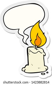 cartoon candle with speech bubble sticker