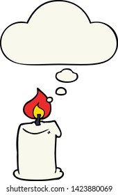 cartoon candle with thought bubble