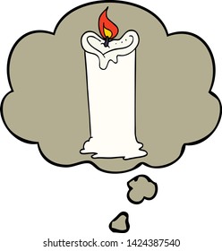 Cartoon-Kerze mit Denkblase