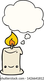 cartoon candle with thought bubble