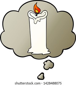 cartoon candle with thought bubble in smooth gradient style